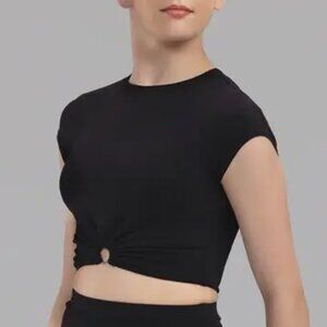 Weissman Matte Jersey O-Ring Crop Tee